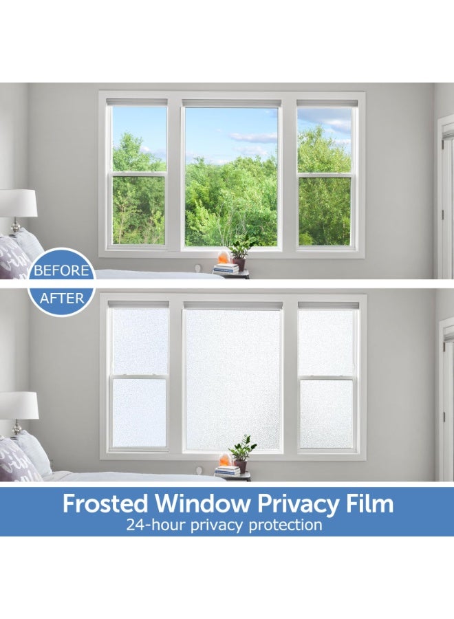 LODROC Frosted Window Privacy Film - Non Adhesive Static Cling glass Stickers Sun UV Blocking Heat Control Door Covering Decals for Home Living Room Bedroom Bathroom Kitchen Office (17.5 x 78.7 Inch) - Image 2